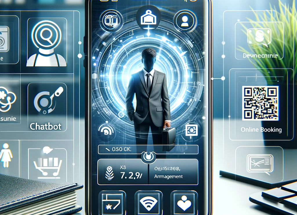 DALL·E-2023-12-27-13.15.02-A-professional-image-depicting-a-smartphone-with-a-custom-app-for-business-management.-The-app-screen-shows-features-like-online-booking-chatbot-inte